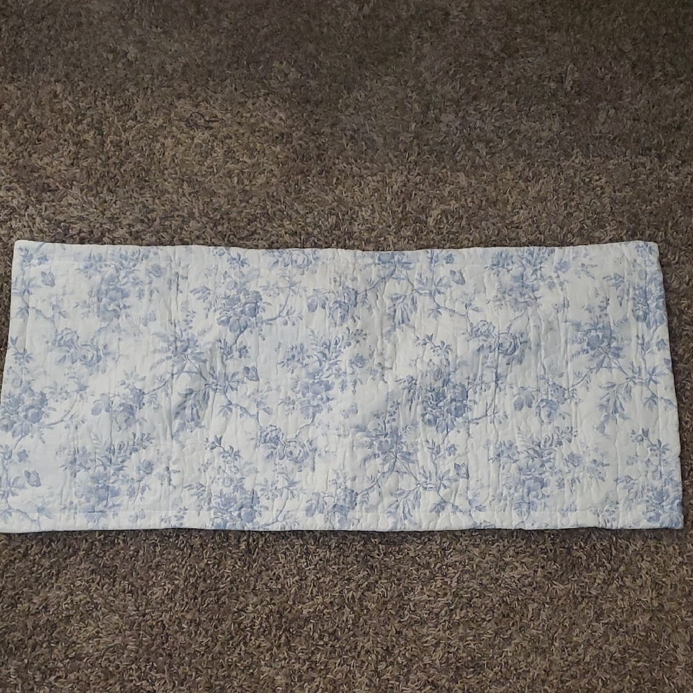 Laura Ashley Blue And White Floral Quilted Pillowcase Pillow Sham